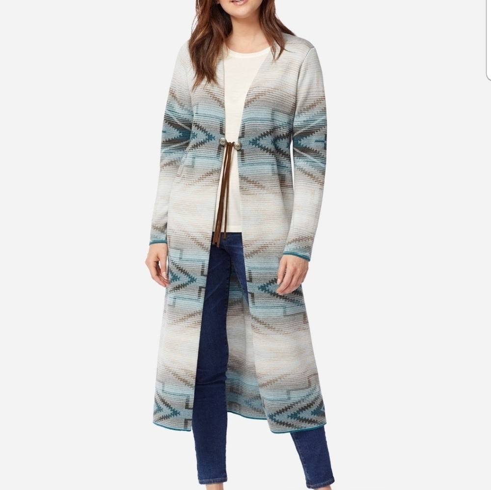 PENDLETON WOOL WOMEN'S PINYON DUSTERTAN/AQUA NWT